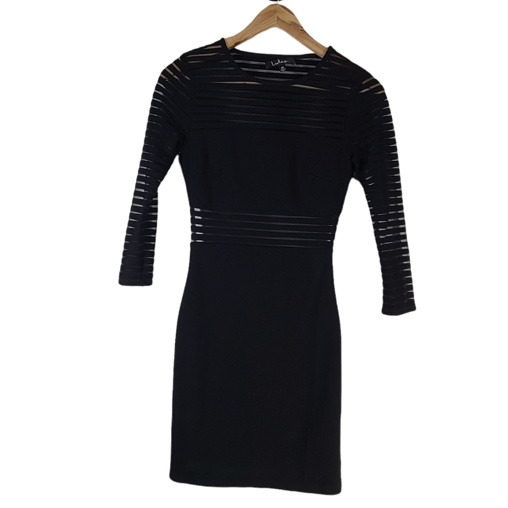 LULU'S Perfect Mesh Black Bodycon Dress size XS